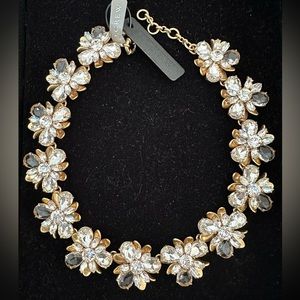 J Crew Crystal Flower Necklace With Tags